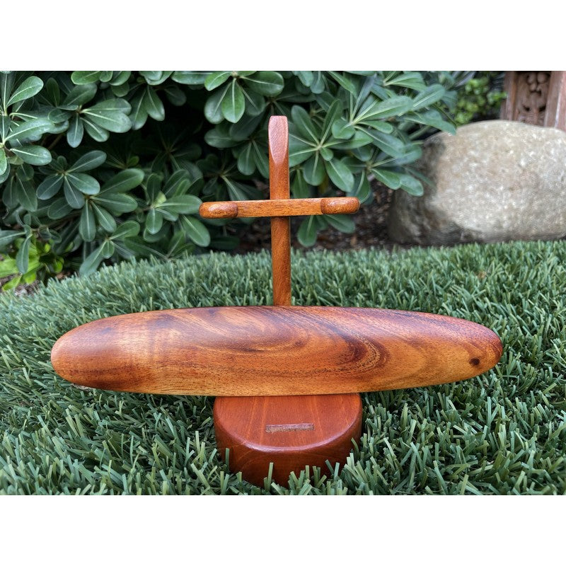 Koa Wood Vintage Surfboard with Stand | Hawaiian Home