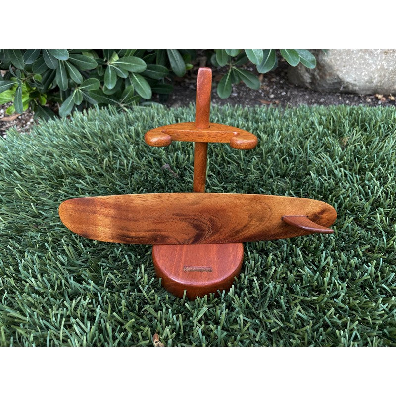 Koa Wood Vintage Surfboard with Stand | Hawaiian Home