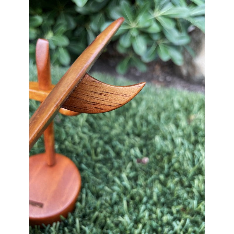 Koa Wood Vintage Surfboard with Stand | Hawaiian Home