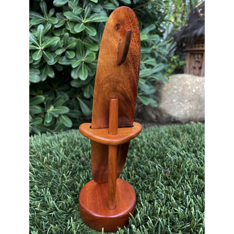 Koa Wood Vintage Surfboard with Stand | Hawaiian Home