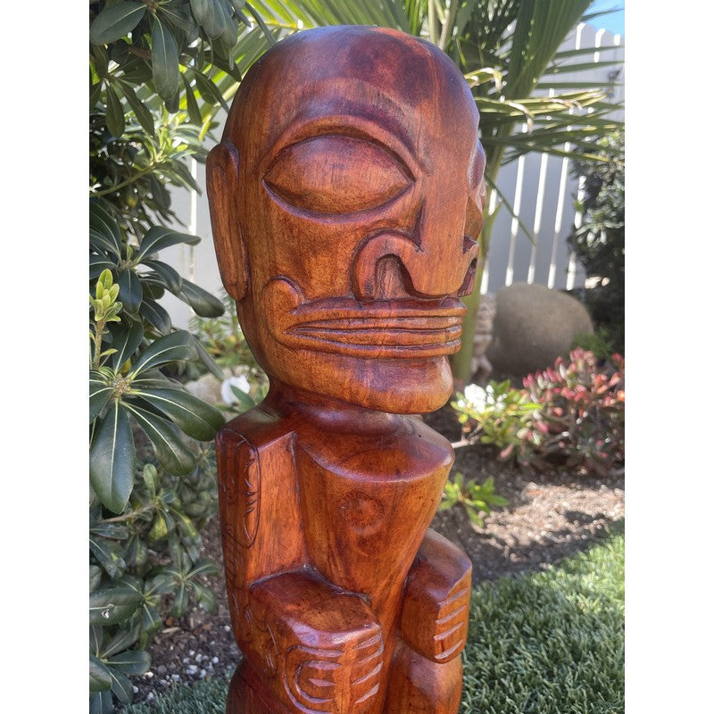 Tahitian Tiki Figure | Stained 20"