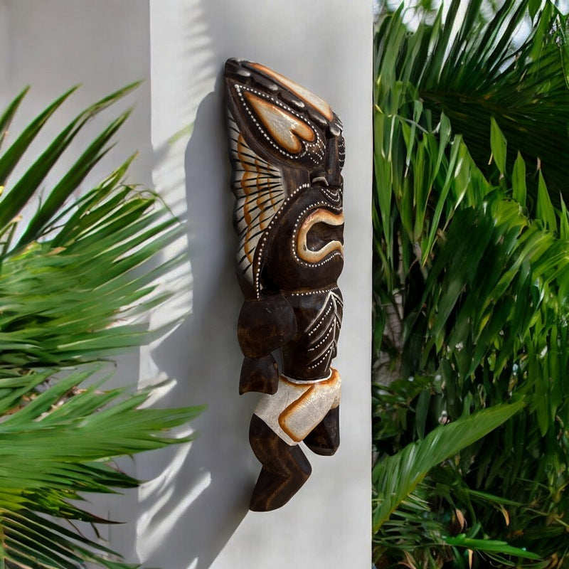 ◆Hawaiiフラガール・木製看板■TIKI、メネフネ・バー・ハワイアン Tiki Figure Wall Plaque 16
