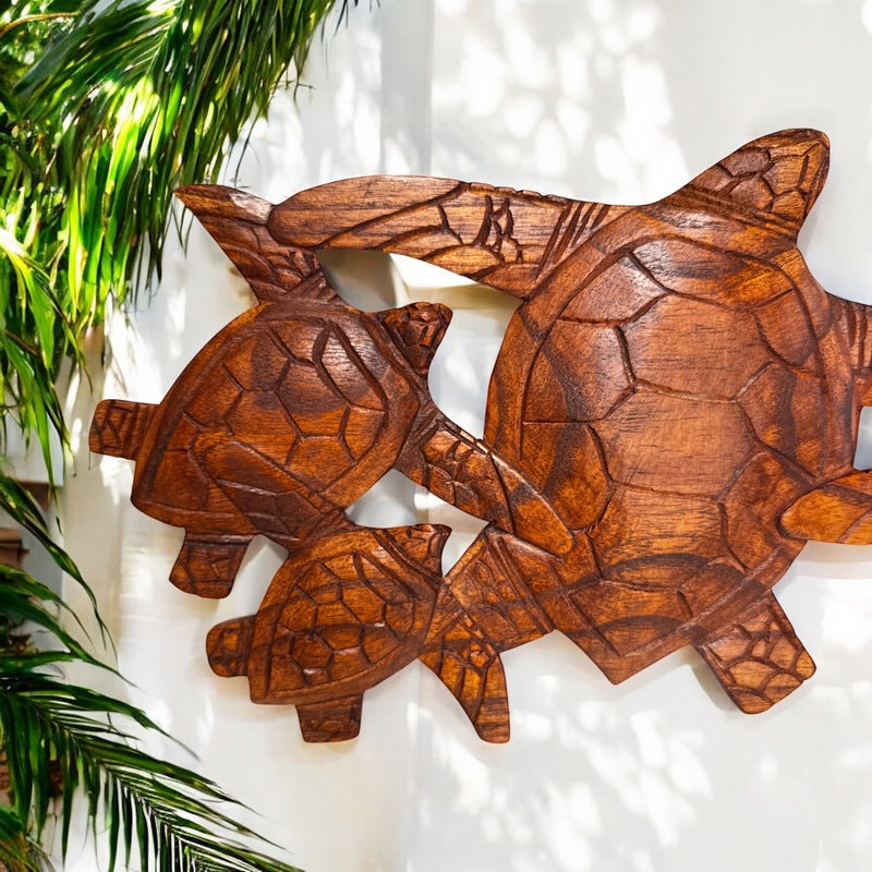 Turtle Ohana Wooden Welcome Sign 21"