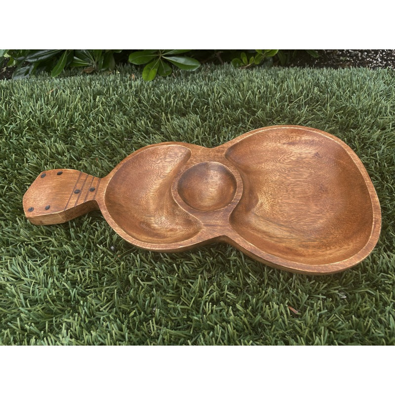 Acacia Wood Ukulele Tray w/ 3 Compartments