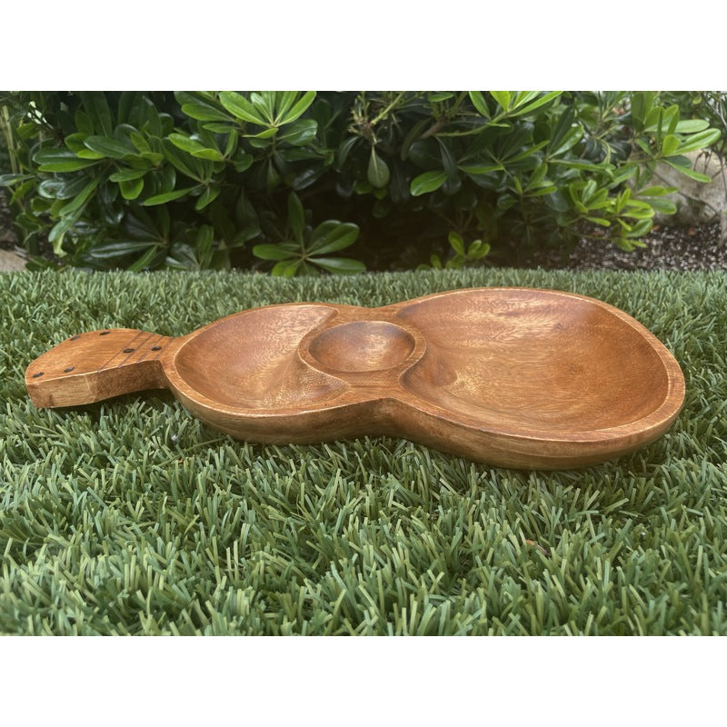 Acacia Wood Ukulele Tray w/ 3 Compartments