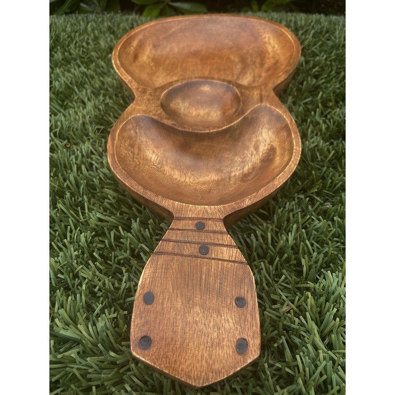 Acacia Wood Ukulele Tray w/ 3 Compartments