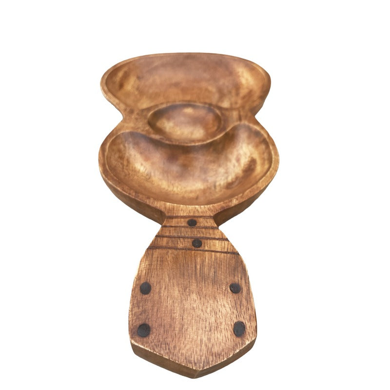 Acacia Wood Ukulele Tray w/ 3 Compartments