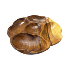 Acacia Wood Flower Bowl with 5 Compartments