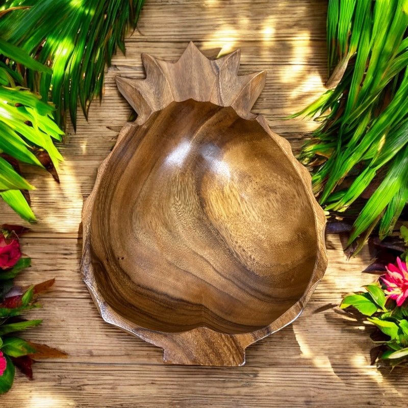 Acacia Wood Pineapple Bowl