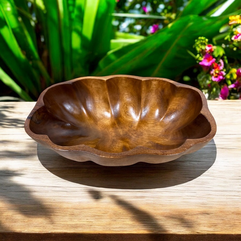 Acacia Wood Rectangle Flare Bowl