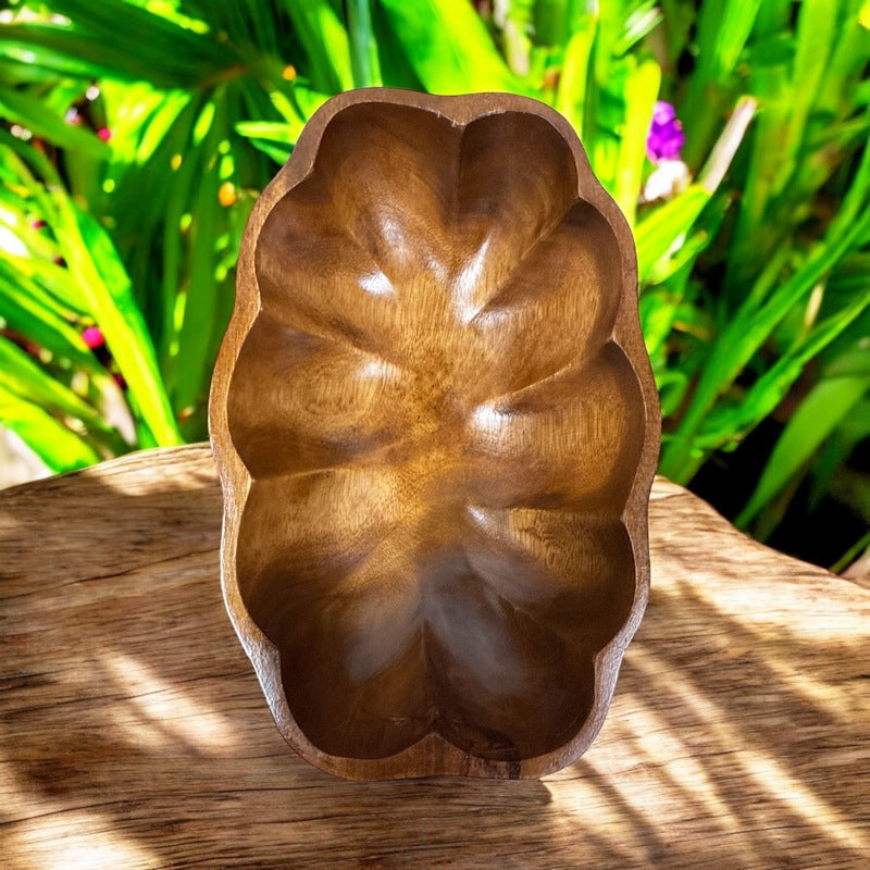 Acacia Wood Rectangle Flare Bowl