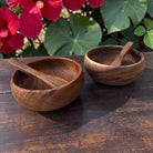 Acacia Wood Round Condiment Set