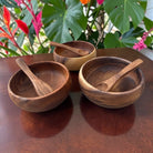 Acacia Wood Round Condiment Set