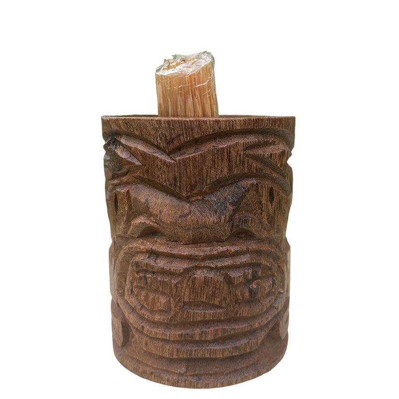 Acacia Wood Tiki Toothpick Holder