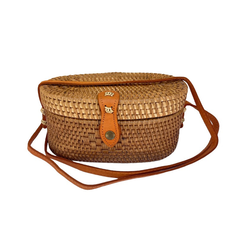 Rattan crossbody purse sale