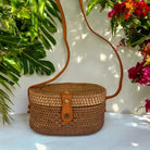 Natural Oval Rattan Handbag | Crossbody