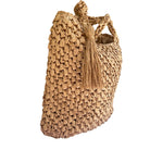 Hand-Woven Straw Handbag w/ Tassel