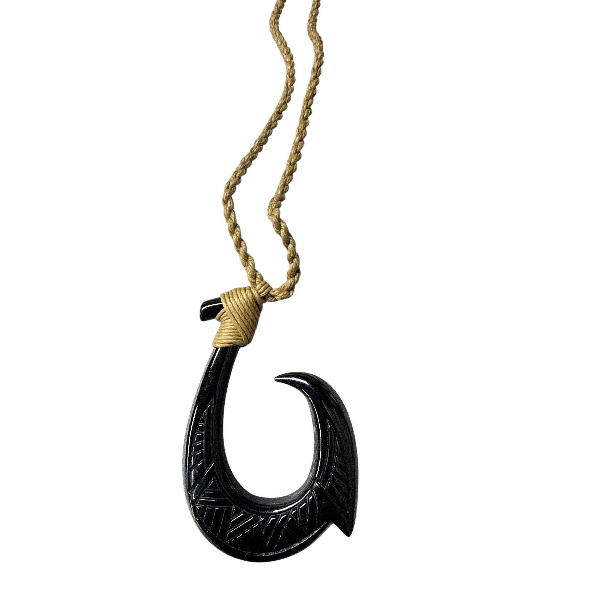 Black Bone Fish Hook w/ Engravings