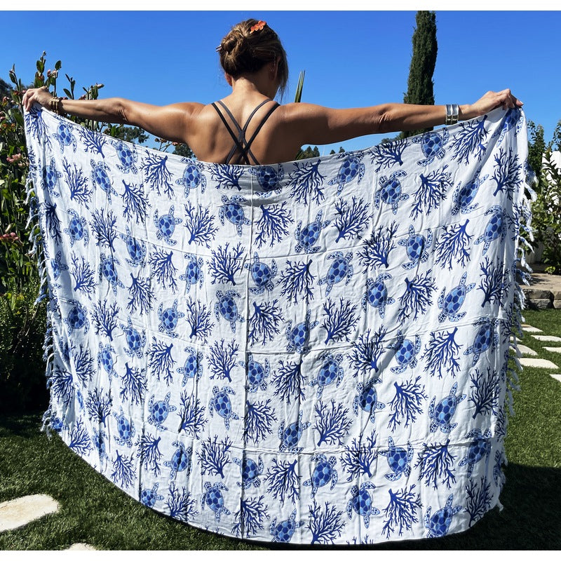 Blue Turtle and Coral | Pareo