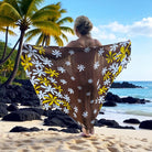 Tiare Flower Print | Pareo/Sarong Brown