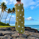 Tiare Flower Print | Pareo/Sarong Olive