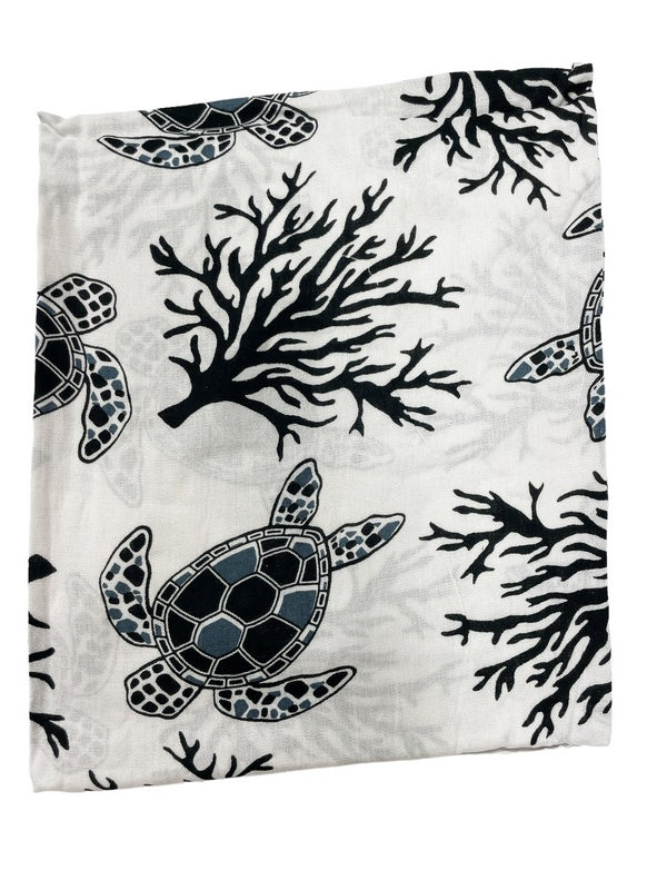 Beach Cover-Up | Sea Turtle and Coral black