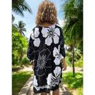 Beach Cover-Up | Hawaiian Flowers BLACK