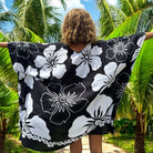 Beach Cover-Up | Hawaiian Flowers BLACK