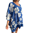 Beach Cover-Up | Hawaiian Flowers BLUE