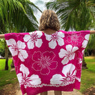 Beach Cover-Up | Hawaiian Flowers FUCHSIA