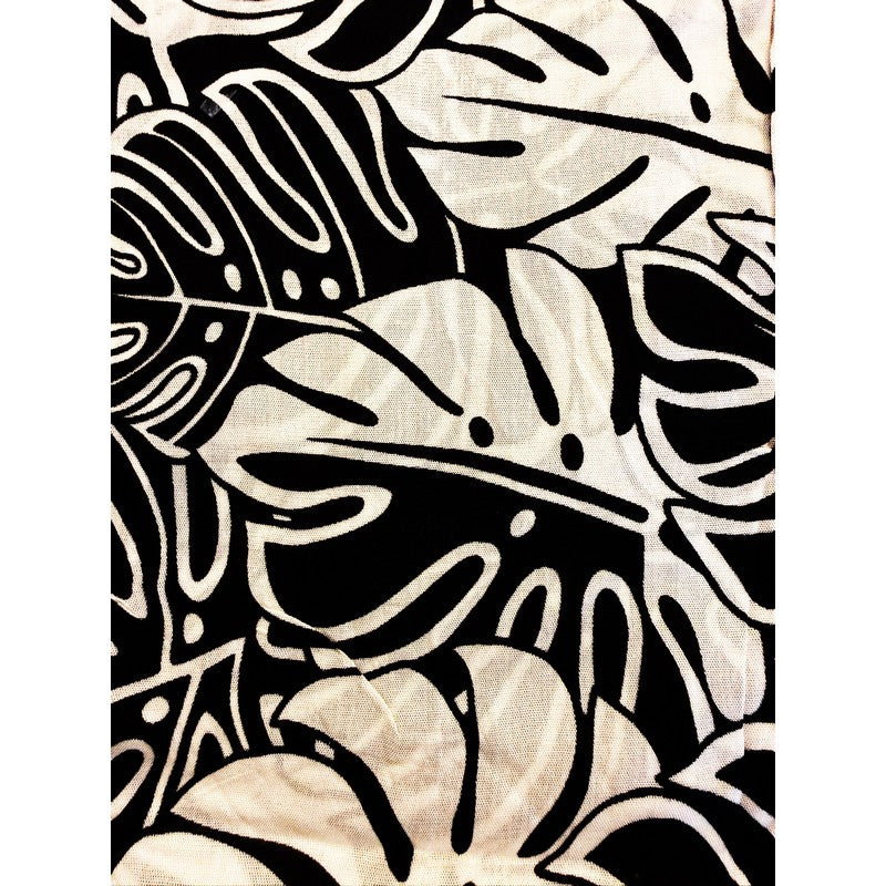 Beach Cover-Up | Monstera Leaves BLACK