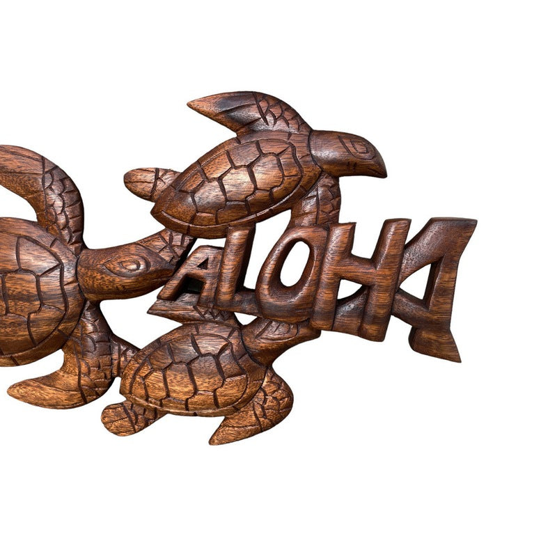 Aloha Sign with Sea Turtles | Hawaiian Signs 15"