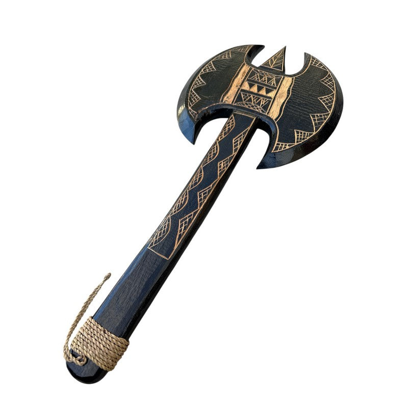 Hawaiian Double Axe Club | Polynesian Replica Black