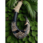 Hawaiian Black Fish Hook w/ Engravings | Hawaiian Home 12"