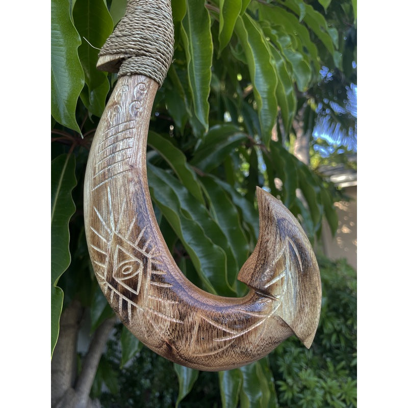Hawaiian Fish Hook w/ Engravings | Hawaiian Home 12"