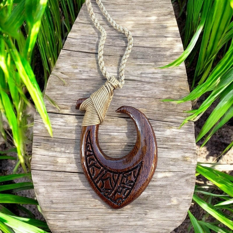 Koa Wood Fish Hook | Hawaiian Makau