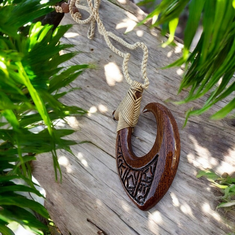 Koa Wood Fish Hook | Hawaiian Makau