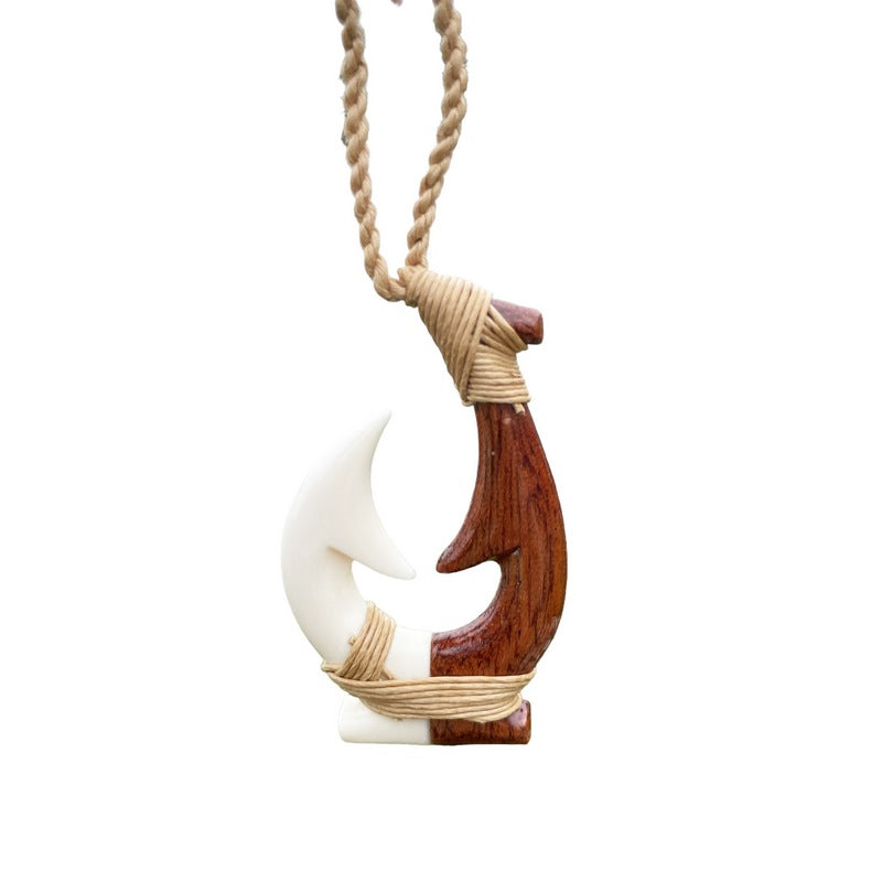 authentic hawaiian bone fish hook Koa Wood & Bone