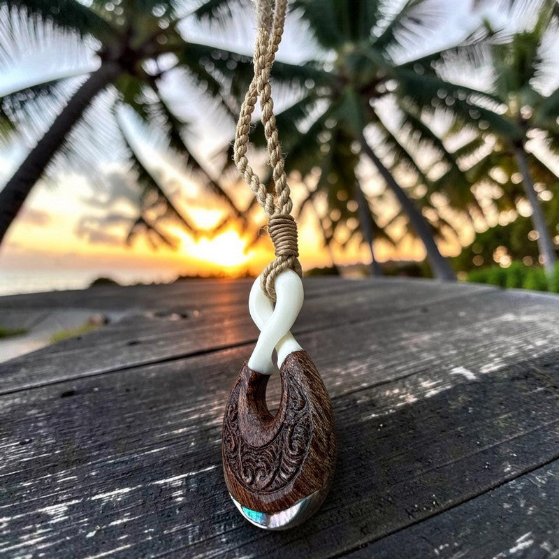 Koa Wood and Bone Twist w/ Engravings