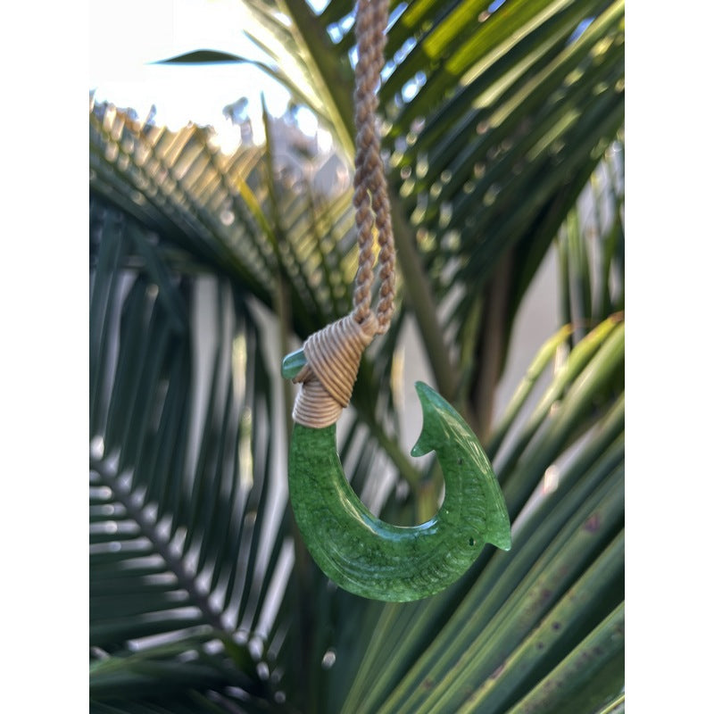 Jade Makau w/ Engravings | Fish Hook Necklace – Makana Hut