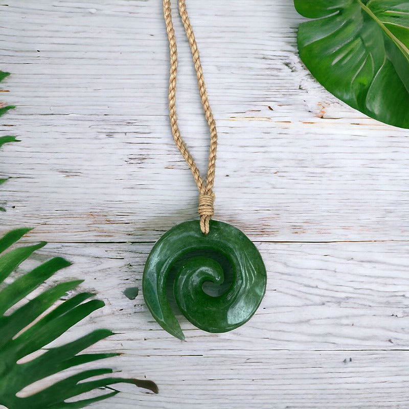 Jade Wave Swirl Necklace