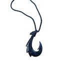 Black Jade Fish Hook Necklace