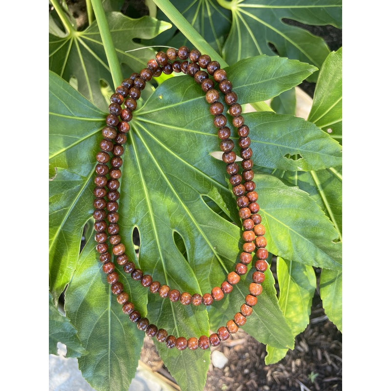Hawaiian Koa Wood Necklace or Bracelet 28" | 6mm Beads