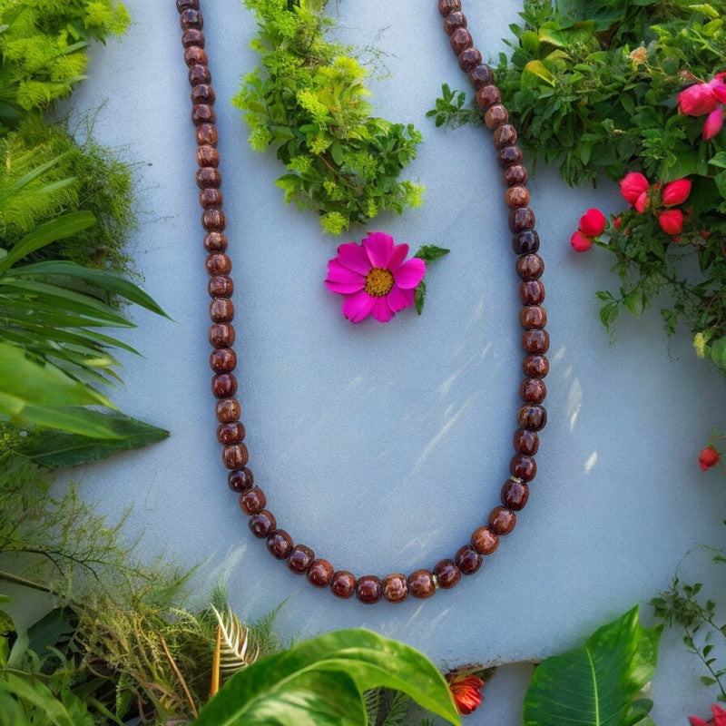 Hawaiian koa wood bead necklace shop
