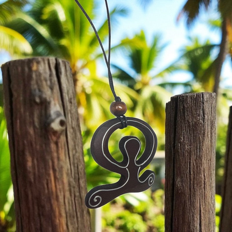 Wooden Hawaiian Petroglyph Necklace
