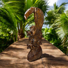 Standing Hawaiian Sea Turtle | Stained Wood 16"