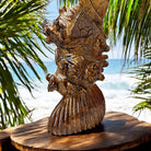 Standing Hawaiian Sea Turtle | Stained Wood 16"