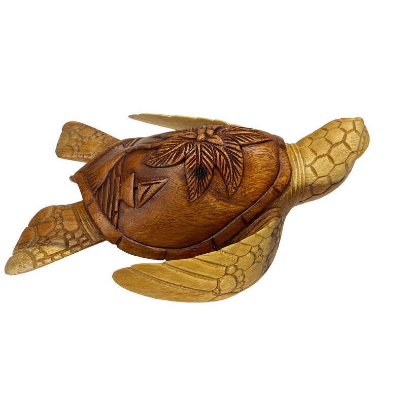 Hawaiian Sea Turtle with Palm Tree & Boat | Ocean Life 12"