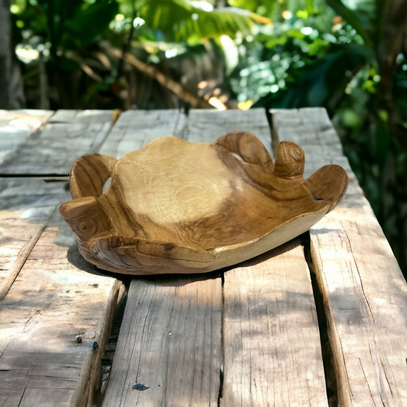 Double Honu Wooden Bowl 12"