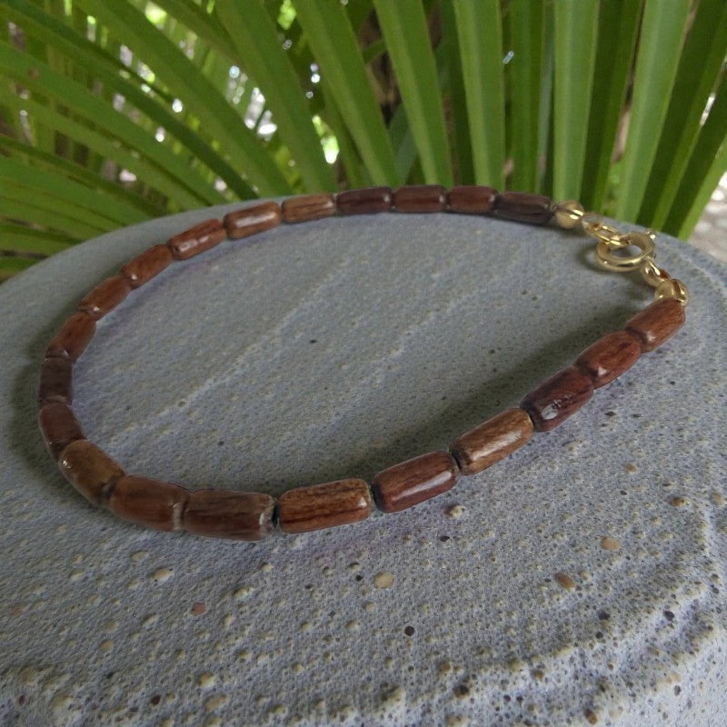 Koa Wood Rice Bead Bracelet